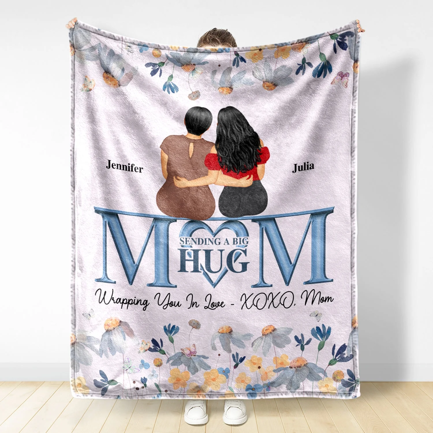 Sending A Big Hug - Gift For Daughters - Personalized Fleece Blanket - Image 2