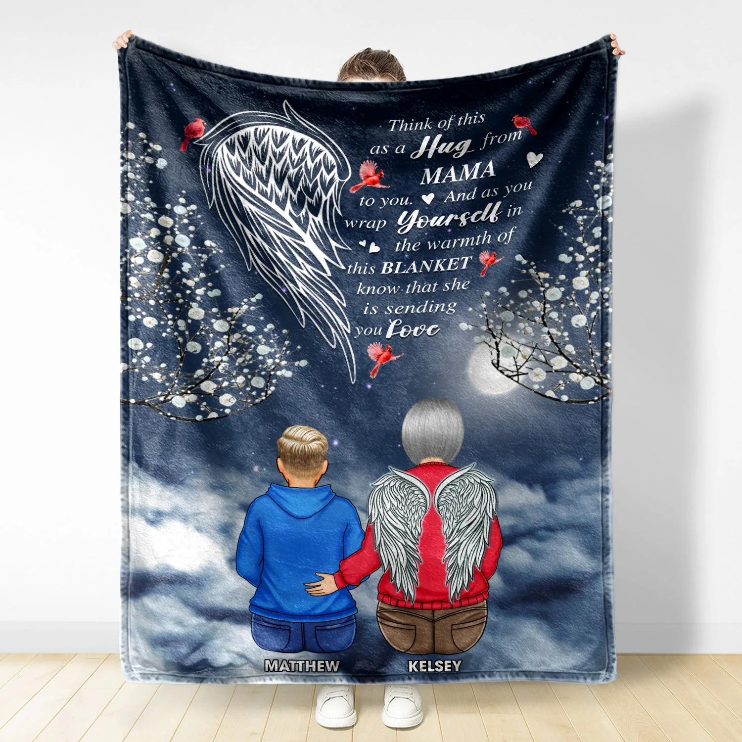 Sending You Love - Sympathy Gift To Comfort Those Grieving The Loss of A Loved One - Personalized Fleece Blanket - Image 2