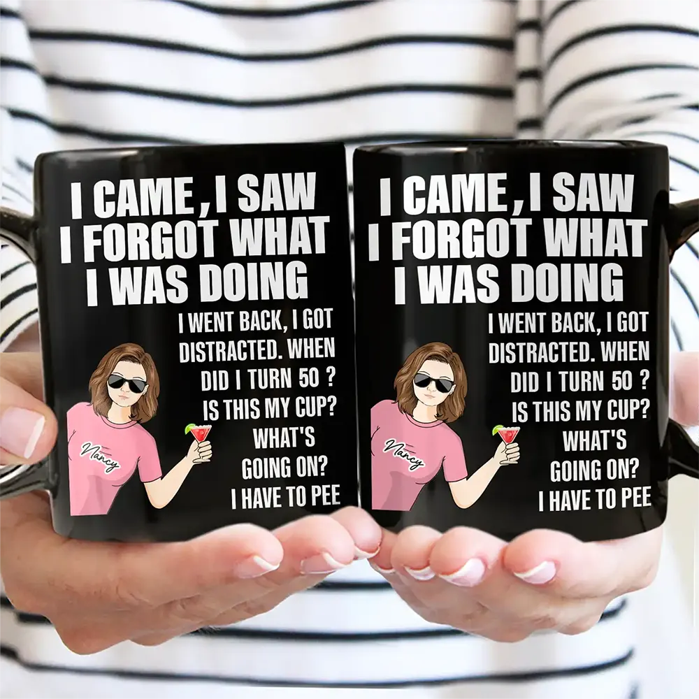 Senior Mom Dad Retired Came Saw Got Distracted When Did I Turn Old - Personalized Mug - Image 3