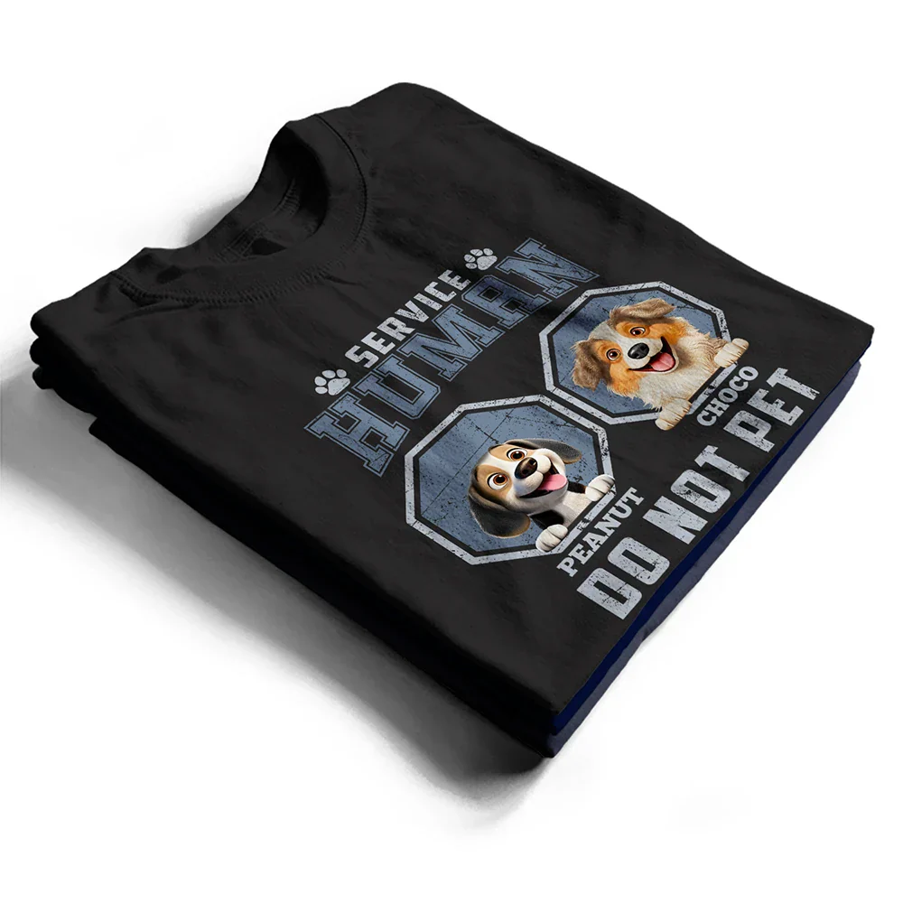 Service Human Do Not Pet 3D Effect Dog - Personalized T Shirt - Image 2