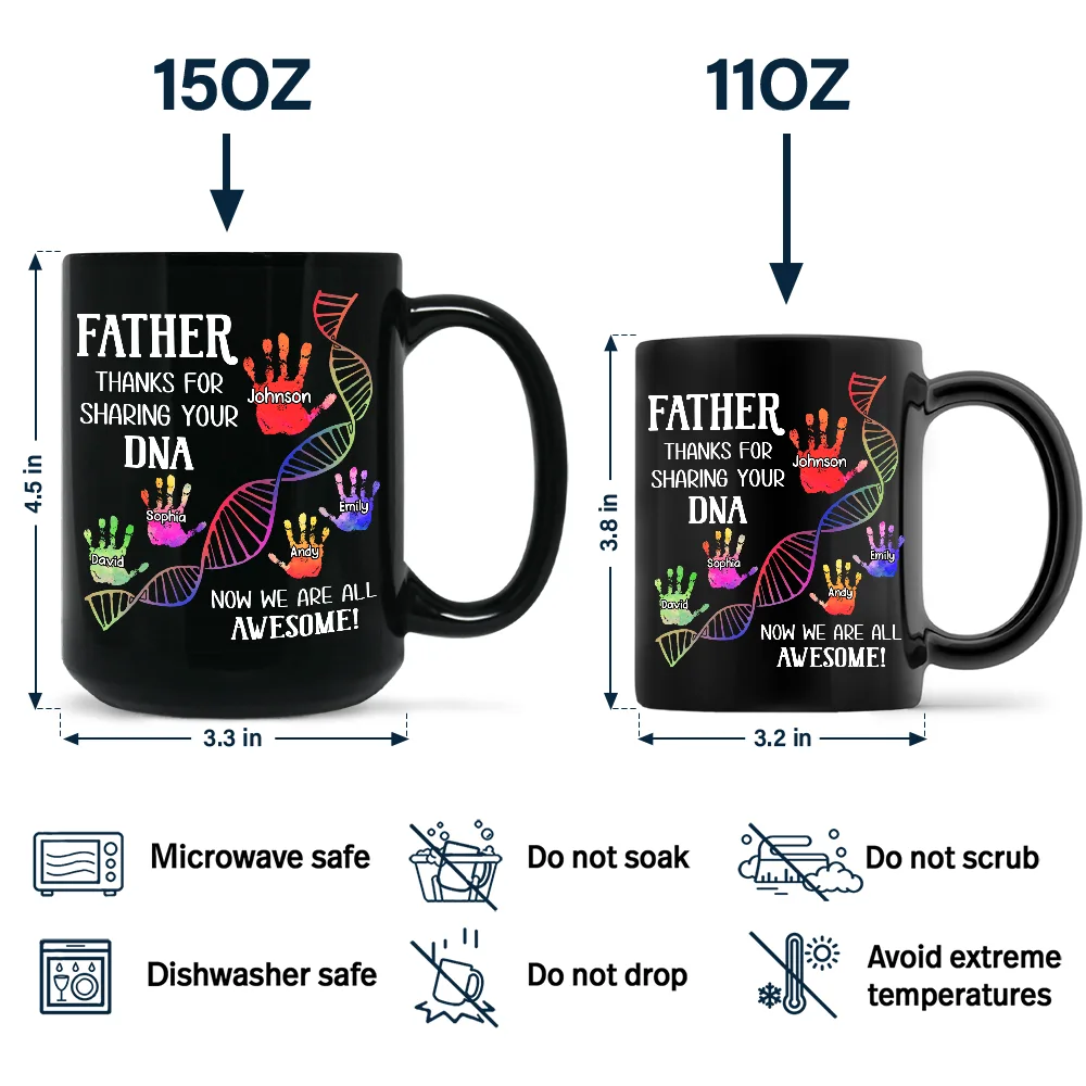 Sharing Your DNA - Personalized Black Mug - Image 4