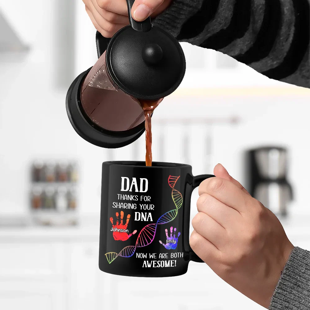 Sharing Your DNA - Personalized Black Mug - Image 5