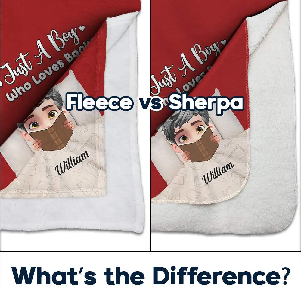 Shhh I'm Reading 3D Effect In Bed - Personalized Fleece Blanket, Sherpa Blanket - Image 4