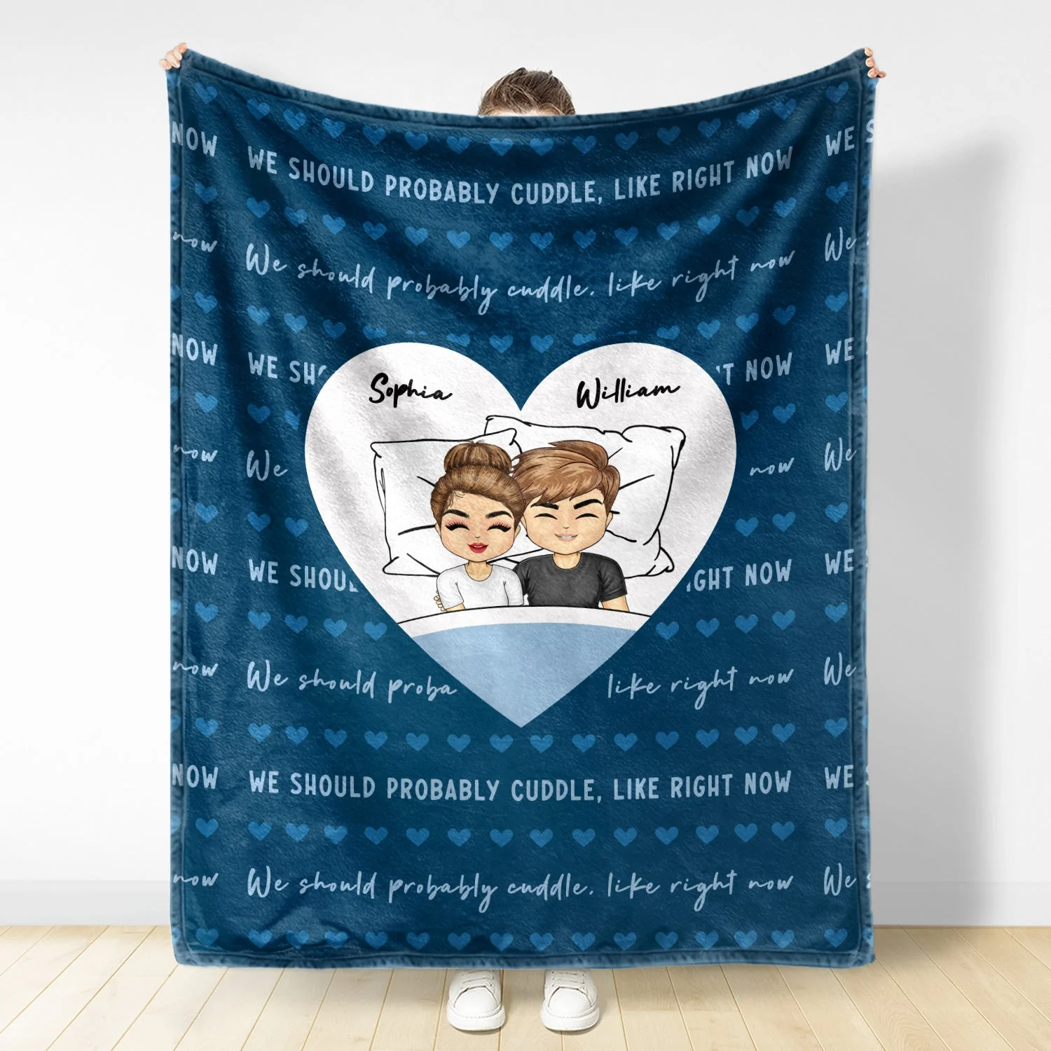 Should Probably Cuddle - Gift For Couples - Personalized Fleece Blanket - Image 2