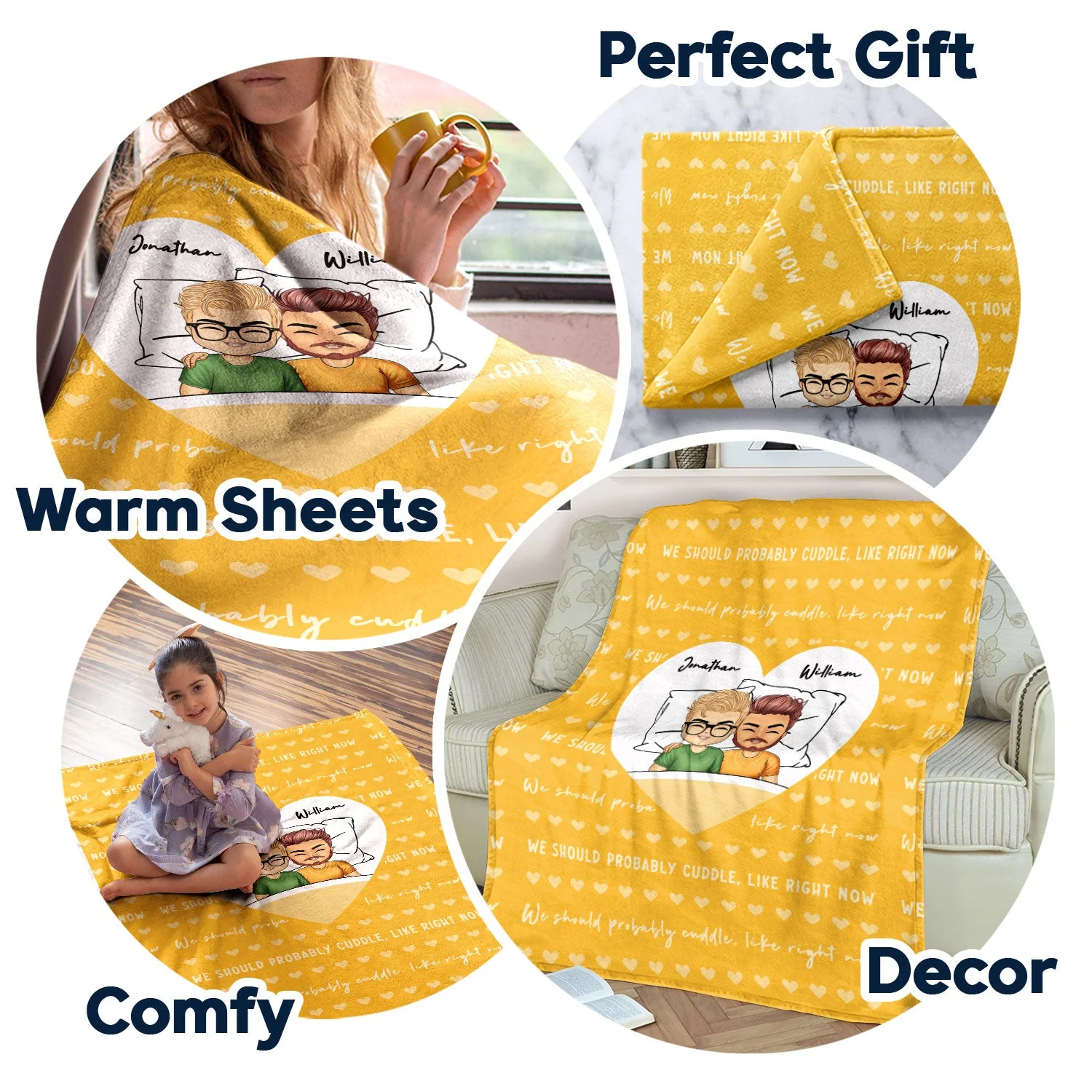 Should Probably Cuddle - Gift For Couples - Personalized Fleece Blanket - Image 5