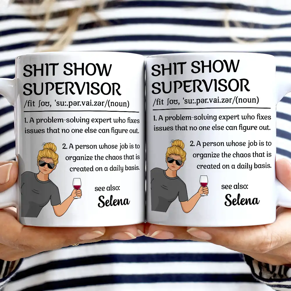 Show Supervisor Expert Who Fixes Issues Senior Mom Dad Retired - Personalized Mug - Image 2