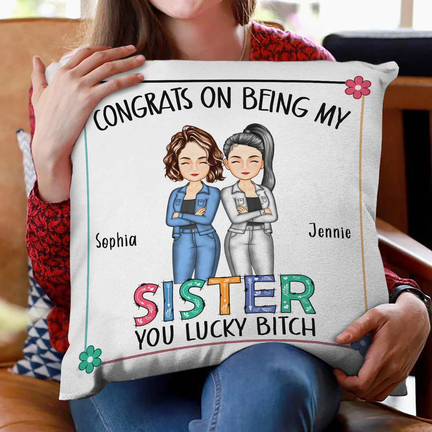 Sibling Congrats On Being My Brother - Gift For Sibling - Personalized Pillow - Image 2