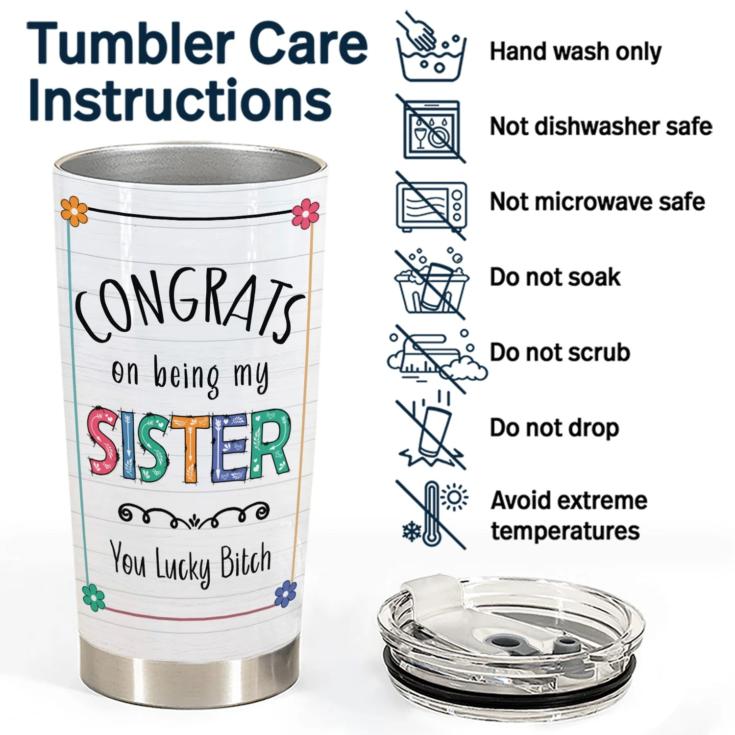 Sibling Congrats On Being My Brother - Gift For Sibling - Personalized Tumbler - Image 5