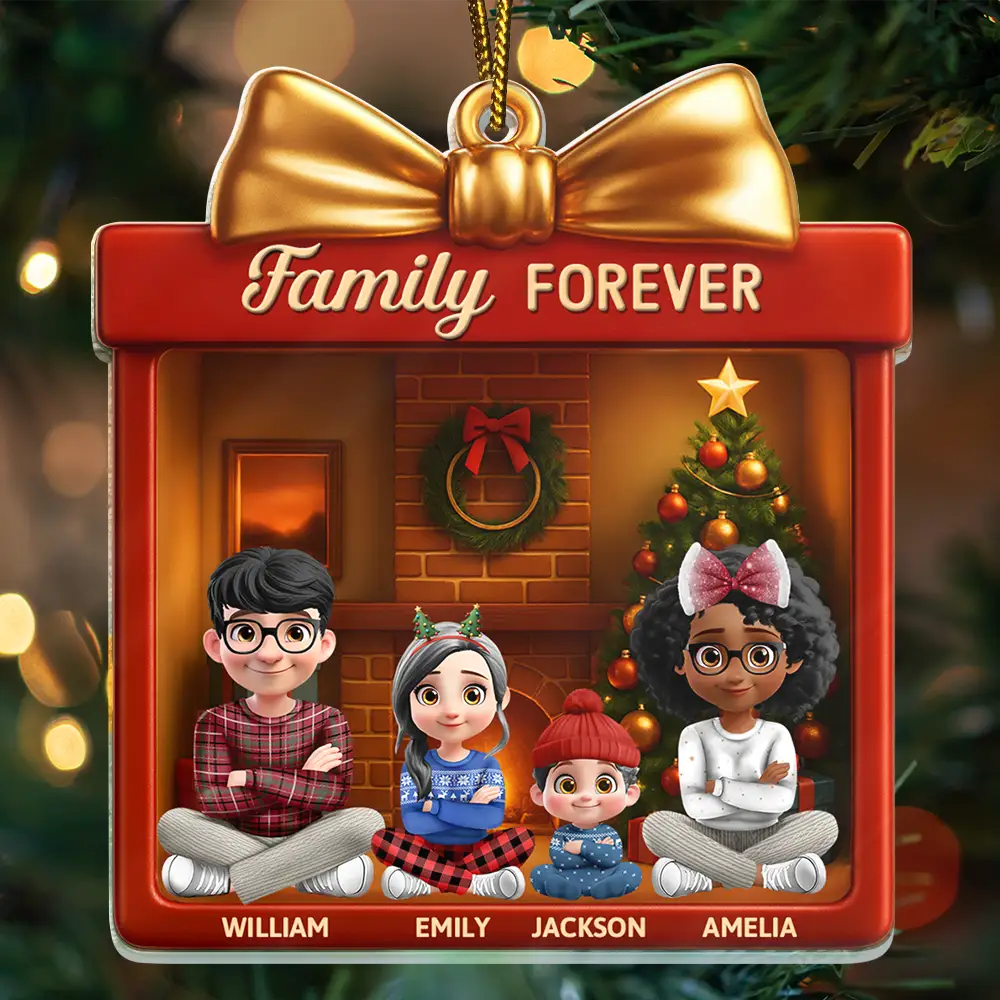 Siblings Forever Gift Box - Personalized Custom Shaped Acrylic Ornament - Image 3