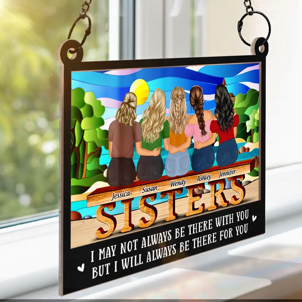 Side By Side Or Far Apart - Personalized Window Hanging Suncatcher Ornament - Image 3