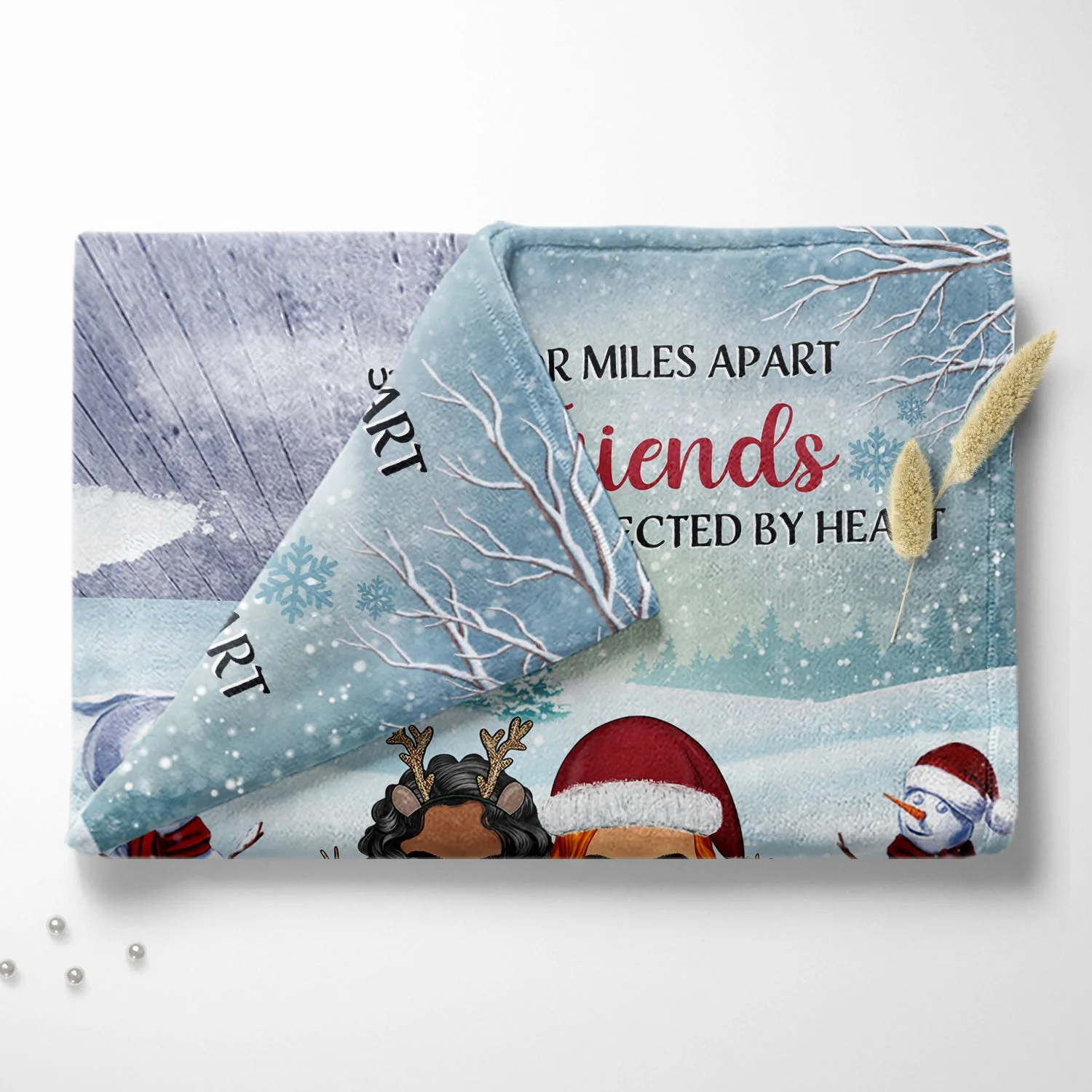 Side By Side Or Miles Apart Sisters And Brothers, Best Friends - Christmas Gift - Personalized Custom Fleece Blanket - Image 4