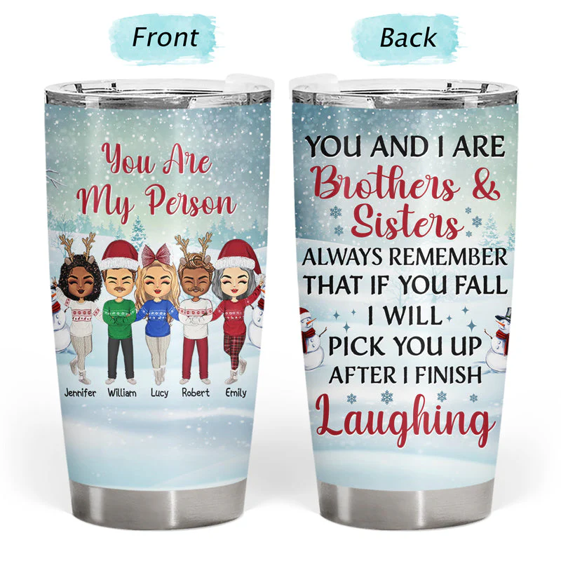 Side By Side Or Miles Apart Sisters And Brothers, Best Friends - Christmas Gift - Personalized Custom Tumbler - Image 3