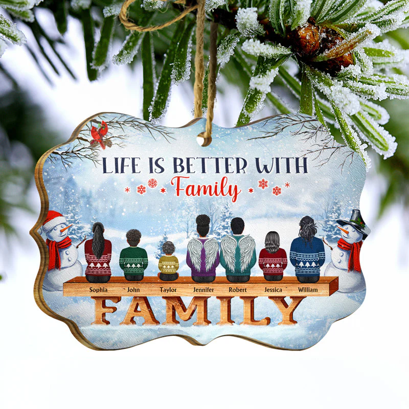 Side By Side Or Miles Apart Sisters And Brothers - Christmas Gift For Siblings And Family - Personalized Wooden Ornament - Image 3