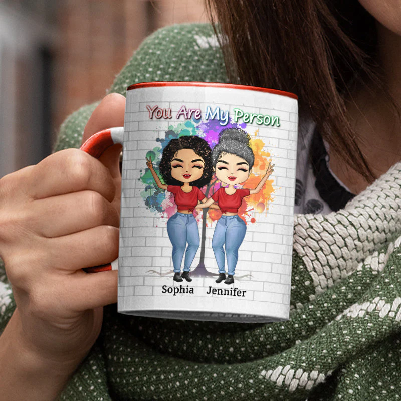 Side By Side Or Miles Apart Sisters And Brothers - Gift For Sibling And BFF- Personalized Custom Accent Mug - Image 3