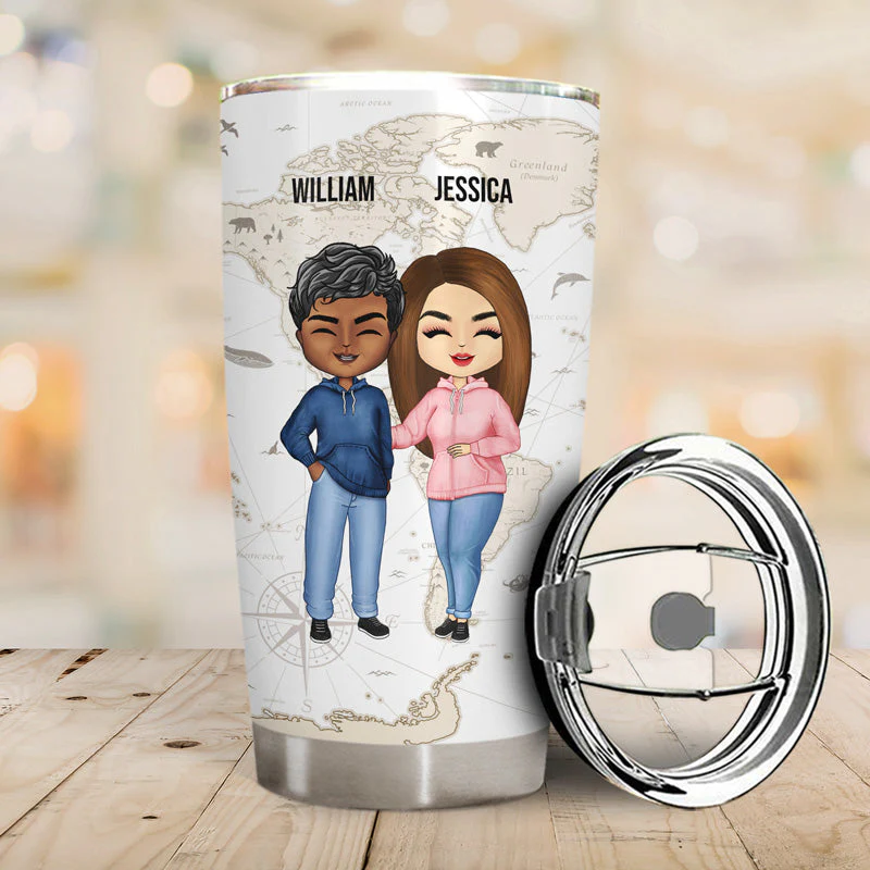 Side By Side Or Miles Apart Sisters Brothers - Gift For Family Bestie - Personalized Custom Tumbler - Image 2