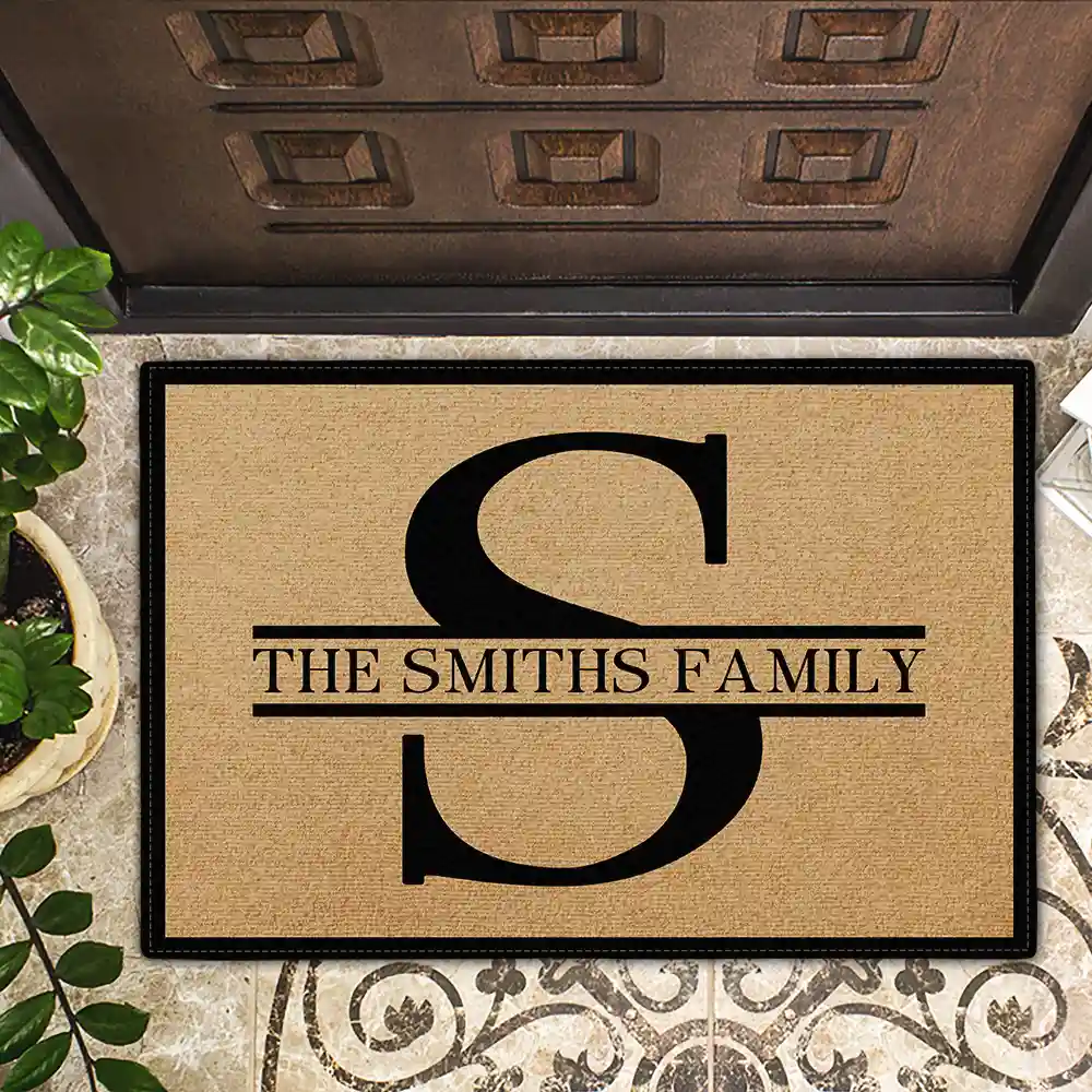 Simple Monogram Family Name - Personalized Doormat - Image 2