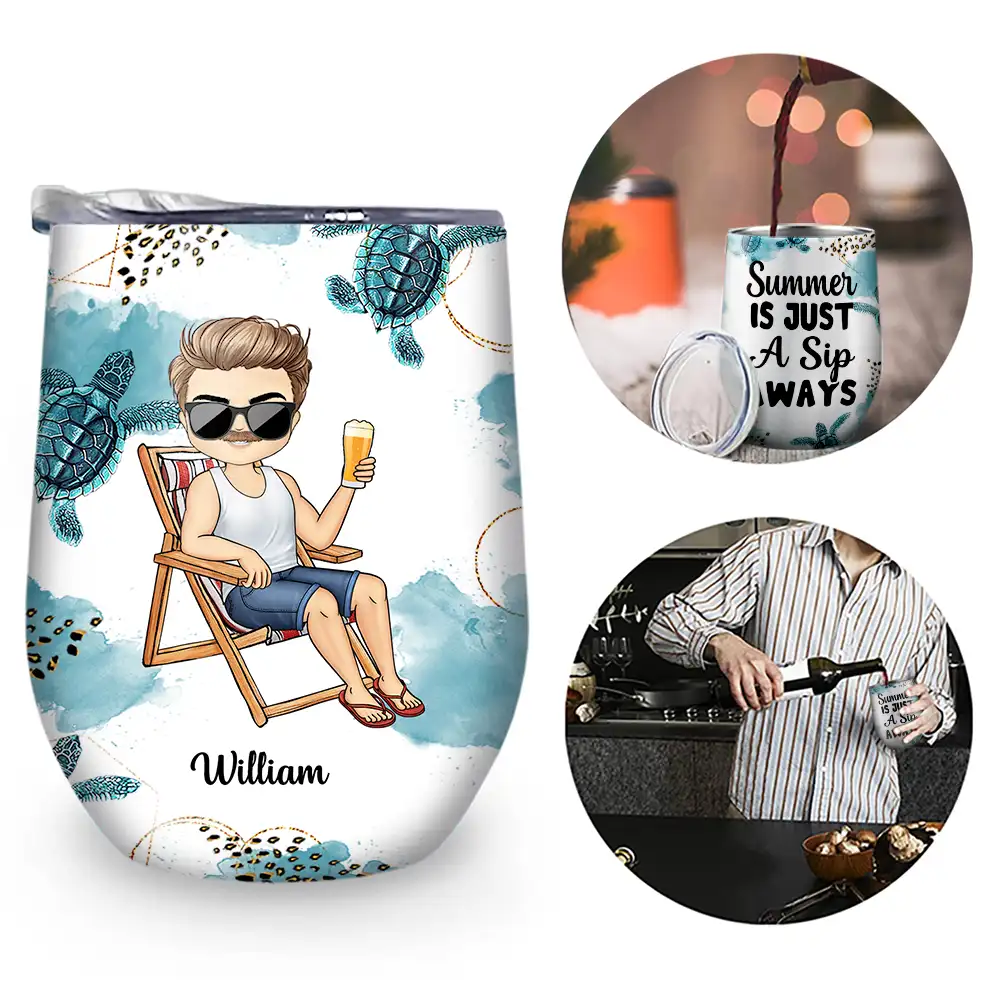 Sip Back And Relax - Personalized Wine Tumbler - Image 2