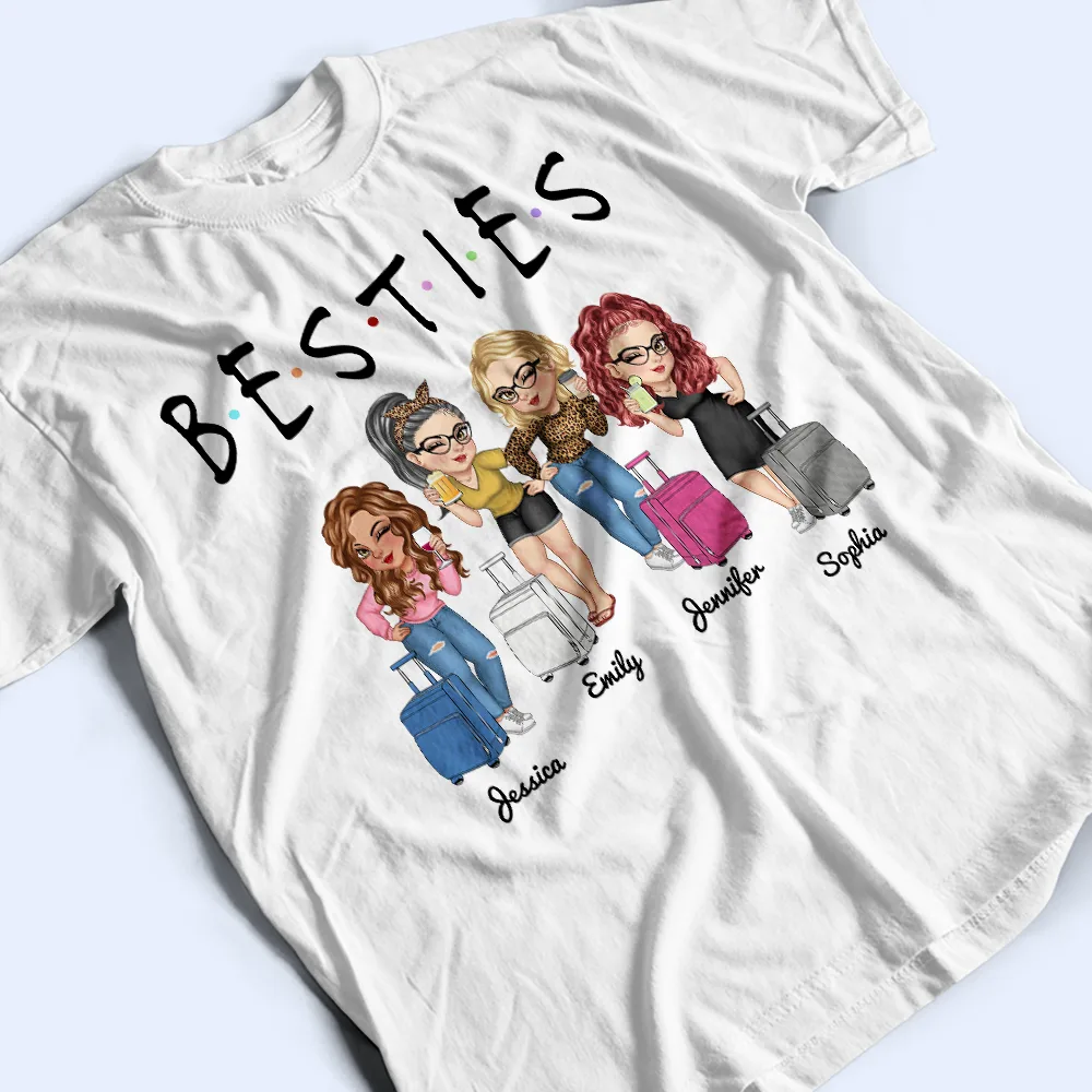 Sistas Besties Travel Together - Personalized T Shirt - Image 3