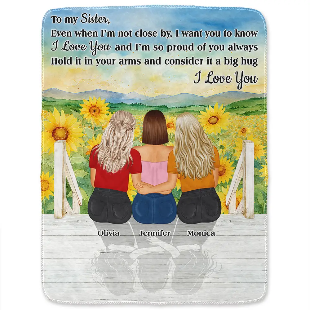 Sister Even When I'm Not Close By - Personalized Fleece Blanket, Sherpa Blanket - Image 2