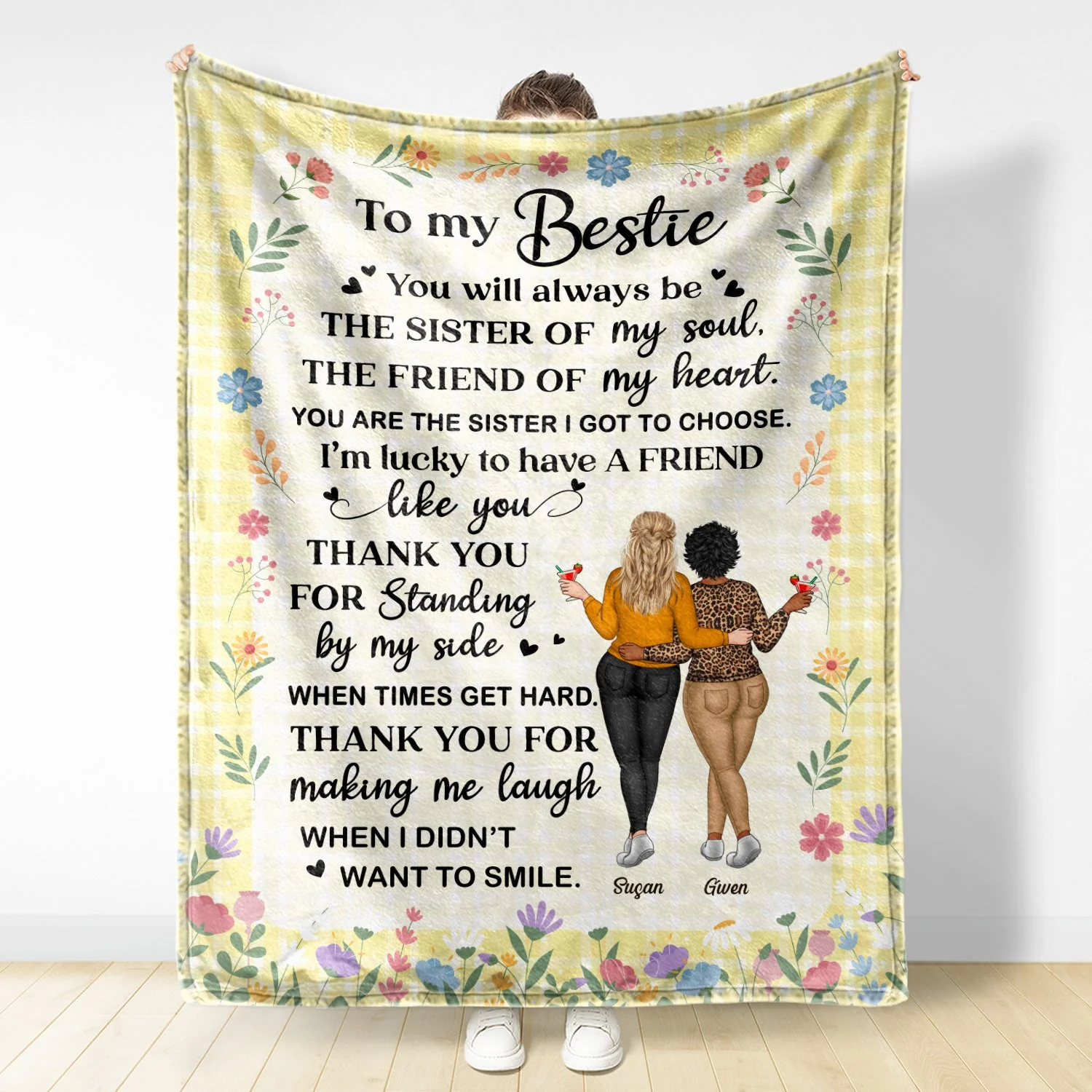 Sister Of My Soul - Gift For Bestie - Personalized Fleece Blanket - Image 2