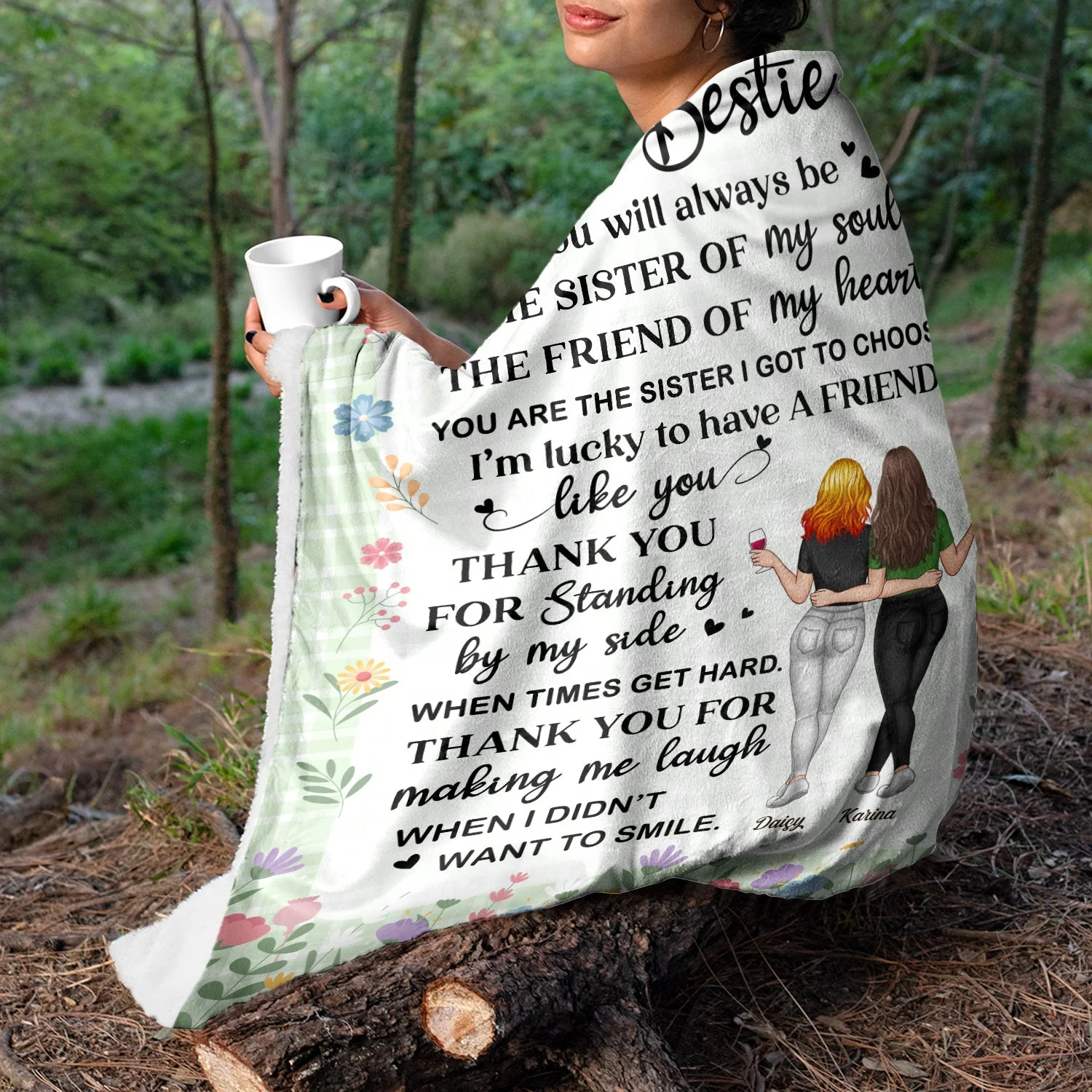 Sister Of My Soul - Gift For Bestie - Personalized Fleece Blanket - Image 3