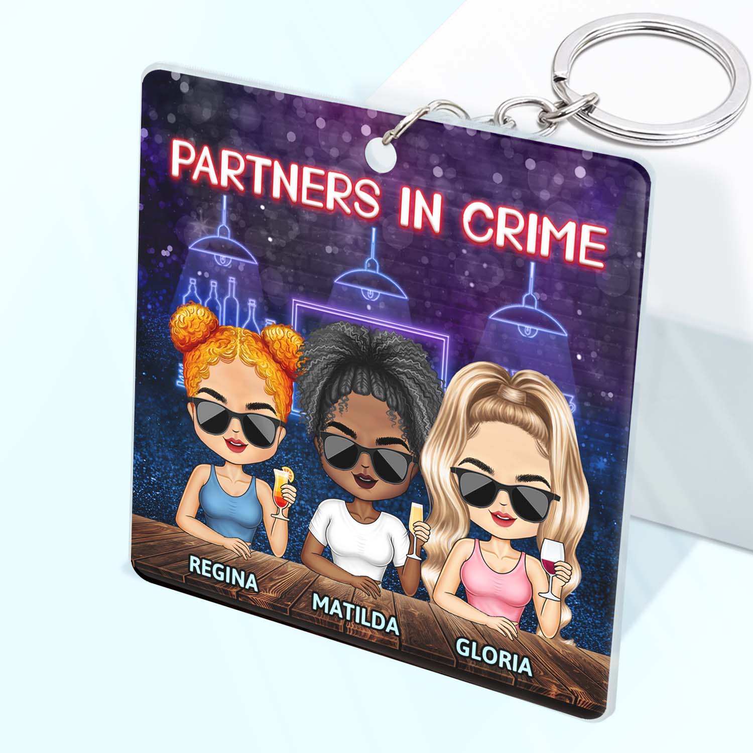 Sister Rain Or Shine I Will Always Be There Pinky Promise - Gift For Sisters - Personalized Custom Acrylic Keychain - Image 2