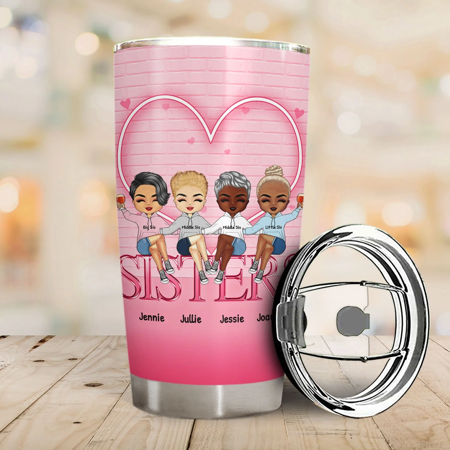 Sister Sibling Pick U Up After I Finish Laughing - Gift For Sibling - Personalized Custom Tumbler - Image 2
