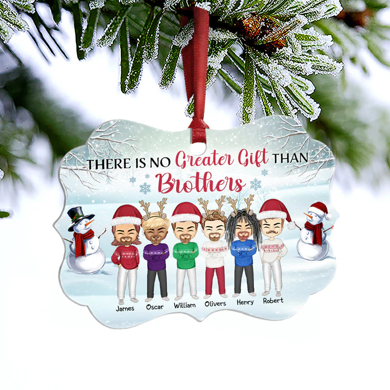 Sisters And Brothers Never Apart Maybe In Distance - Christmas Gift For BFF And Sibling - Personalized Custom Aluminum Ornament - Image 3
