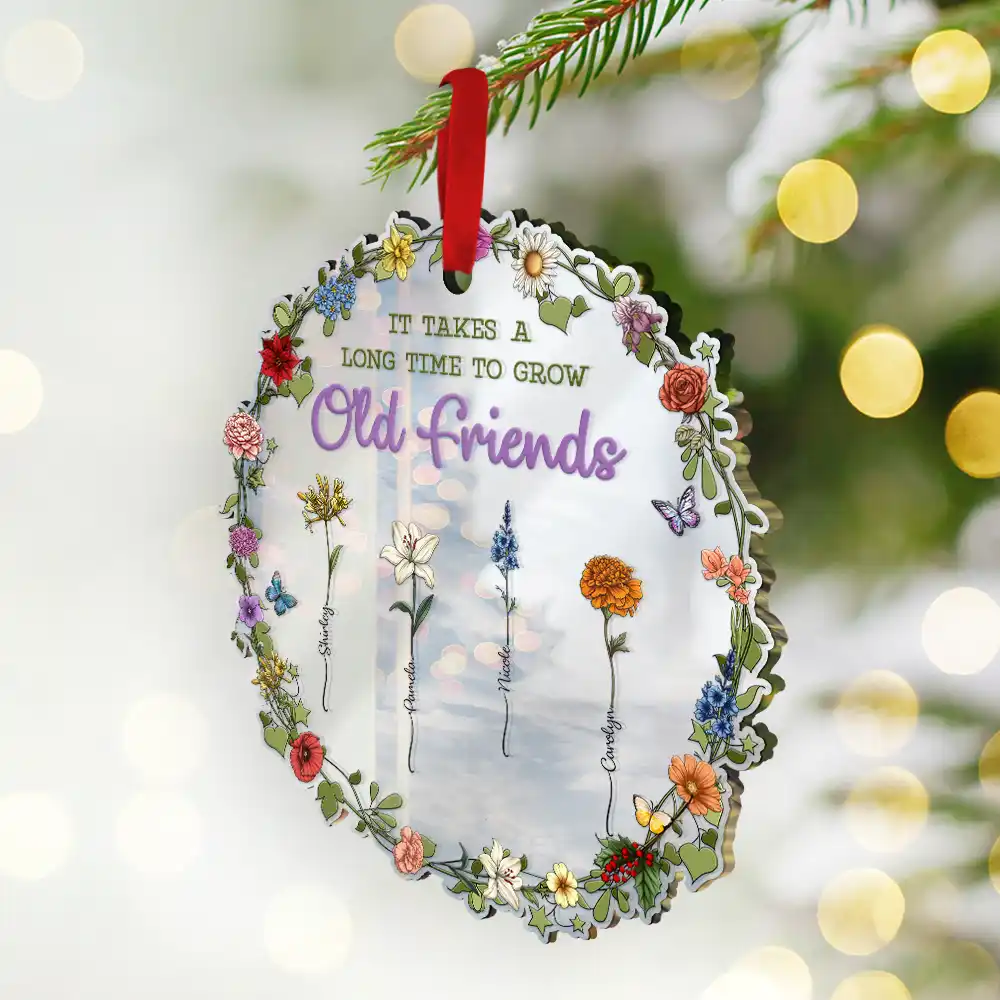 Sisters Are Different Flowers From The Same Garden - Personalized Custom Shaped Mirror Ornament - Image 2