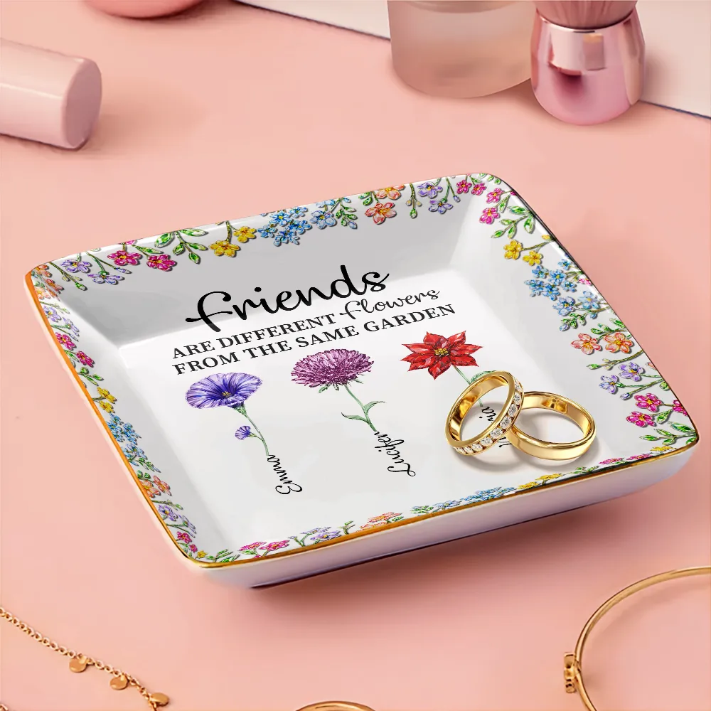 Sisters Are Different Flowers From The Same Garden - Personalized Ring Dish - Image 3
