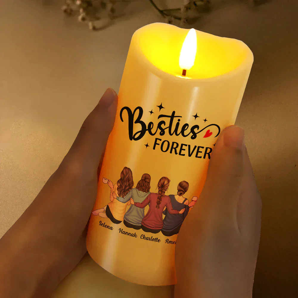 Sisters Are Like Stars They're Always There - Personalized Flameless LED Candle - Image 3