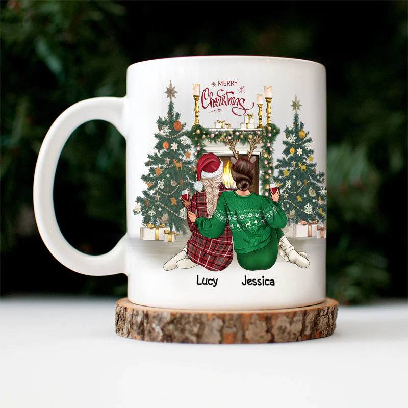 Sisters Because Of You I Laugh A Little Harder Cry - Christmas Gift For Sisters - Personalized Custom Mug - Image 3