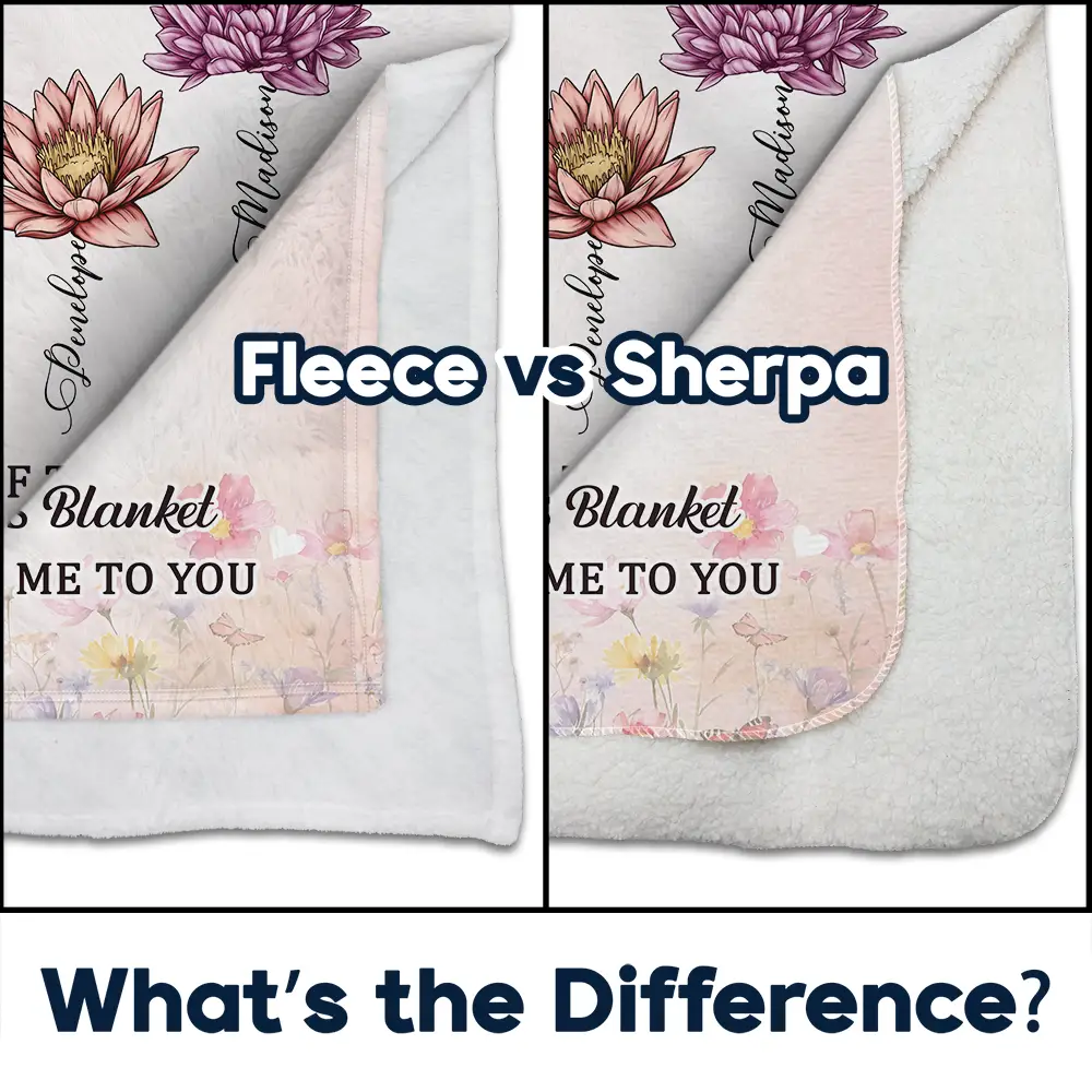 Sisters Besties Are Different Flowers From The Same Garden - Personalized Fleece Blanket, Sherpa Blanket - Image 4