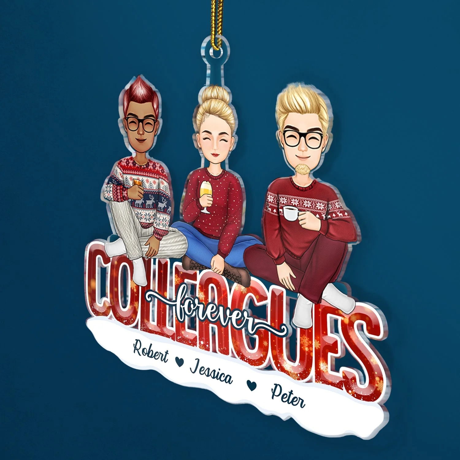Sisters Besties Forever - Christmas Gift For Siblings, Best Friends And Colleagues - Personalized Cutout Acrylic Ornament - Image 2