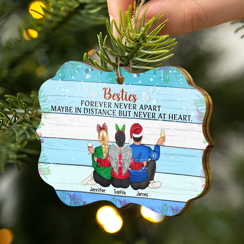 Sisters & Brothers Family Where Life Begins And Love Never Ends - Christmas Gift For Siblings And Family - Personalized Wooden Ornament - Image 2
