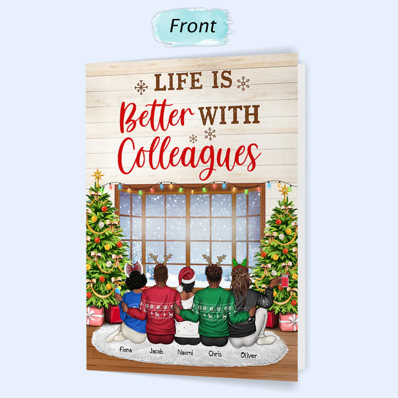 Sisters & Brothers Will Always Be Connected By Heart - Christmas Gift For Siblings And Best Friends - Personalized Custom Folded Greeting Card - Image 3