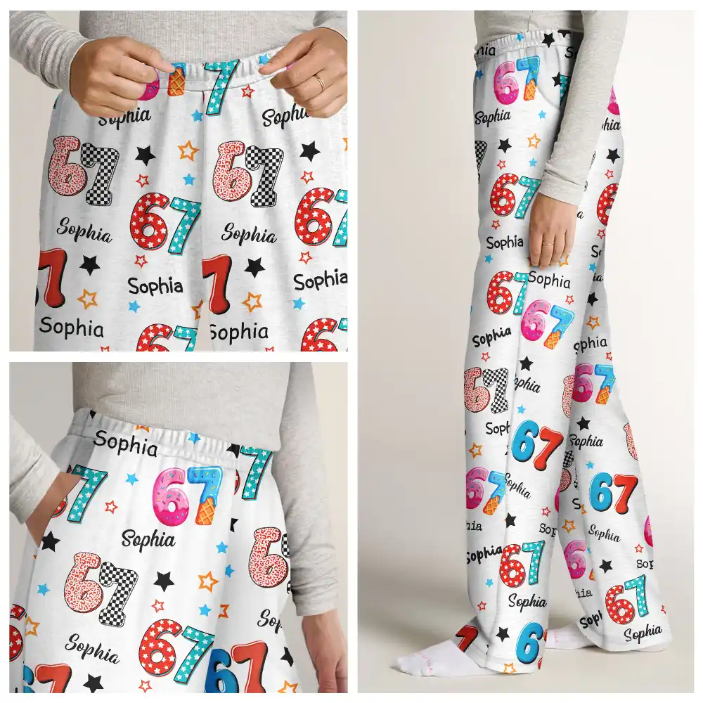 Six Seven Funny Slang - Personalized Pajama Pants - Image 7