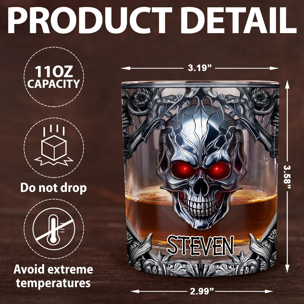 Skeleton Gothic Favorite Spirit Is Whiskey - Personalized Whiskey Glass - Image 5