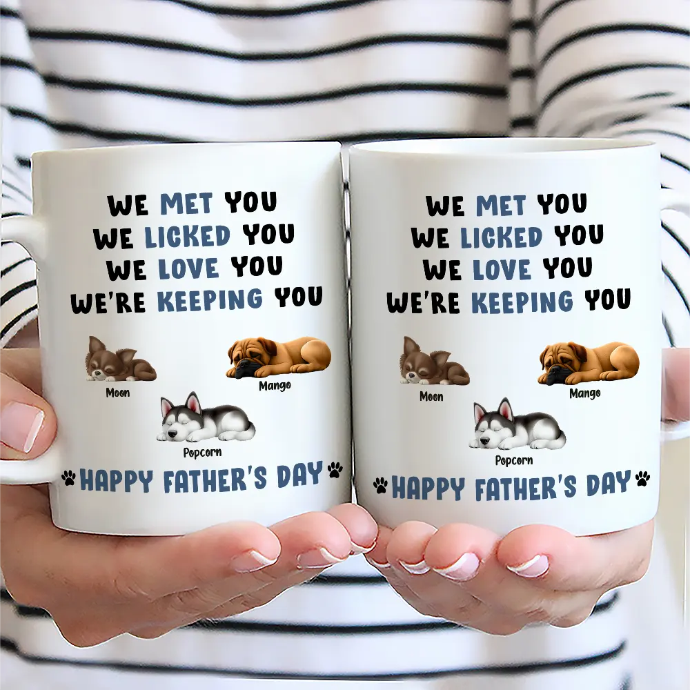 Sleeping Dog I Love You Dad - Personalized Mug - Image 2