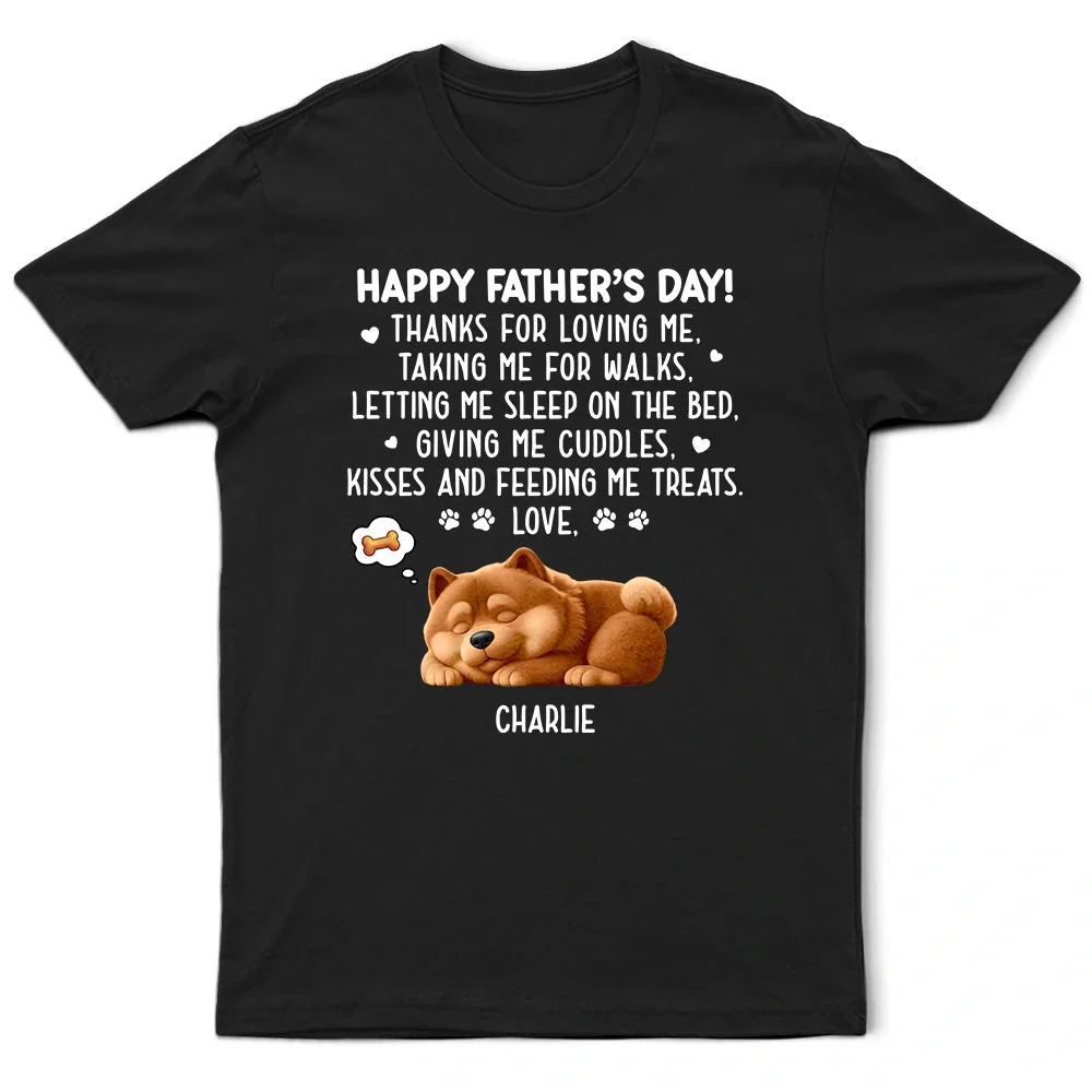 Sleeping Dog Thanks For Loving Me - Personalized T Shirt - Image 2
