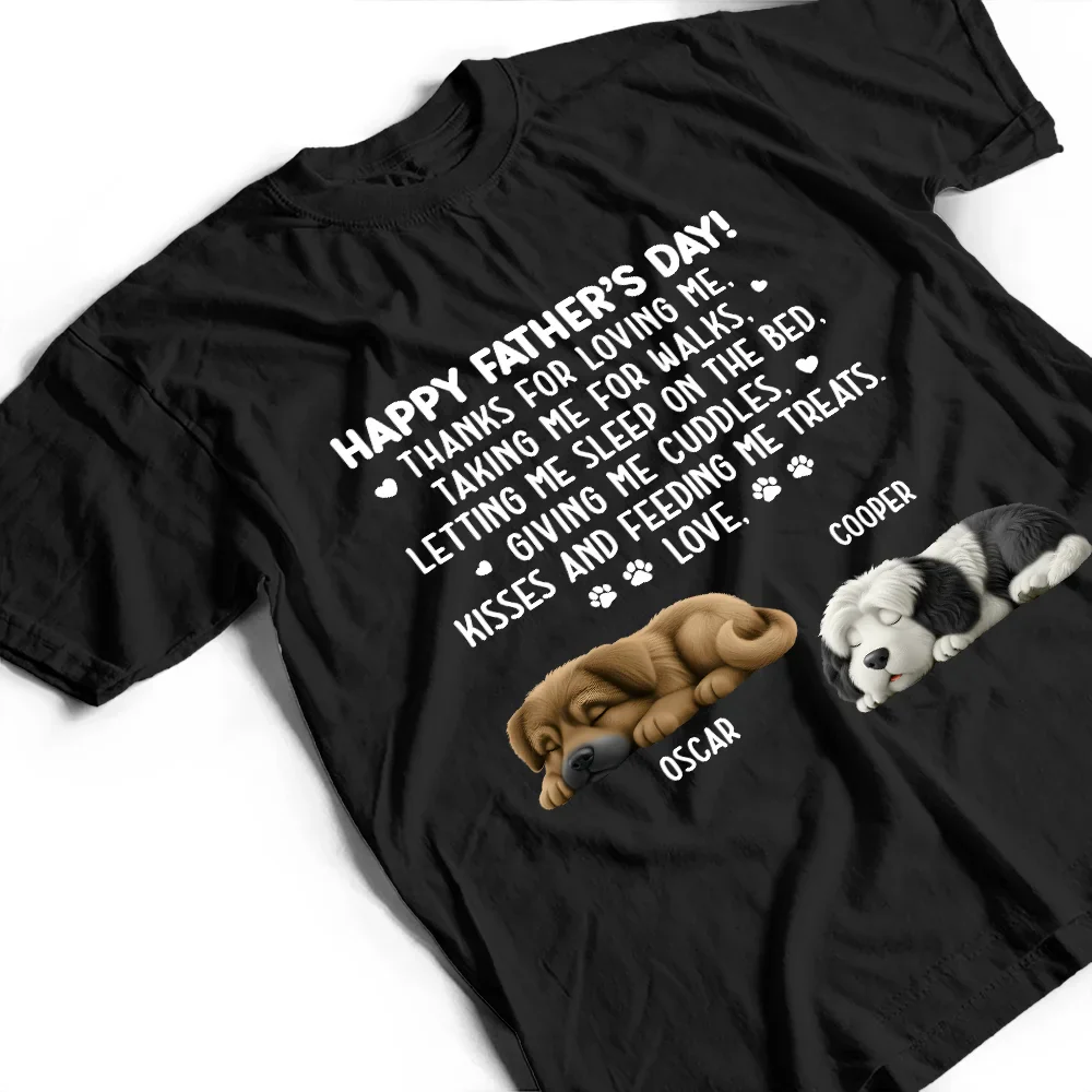 Sleeping Dog Thanks For Loving Me - Personalized T Shirt - Image 4