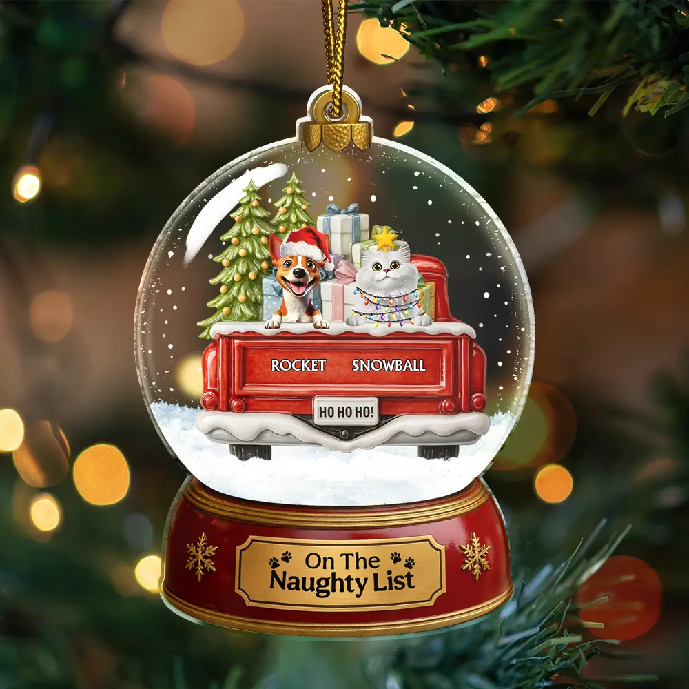Snowball Have Yourself A Furry Little Christmas - Personalized Custom Shaped Acrylic Ornament - Image 4