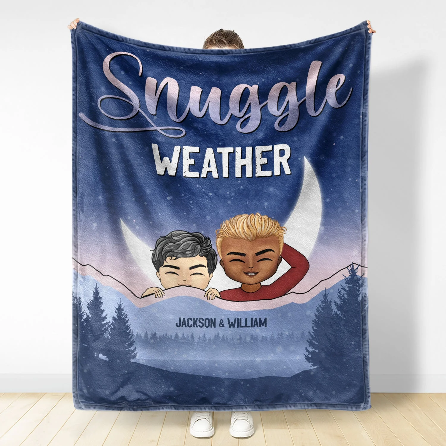 Snuggle Weather - Gift For Couples - Personalized Fleece Blanket - Image 2