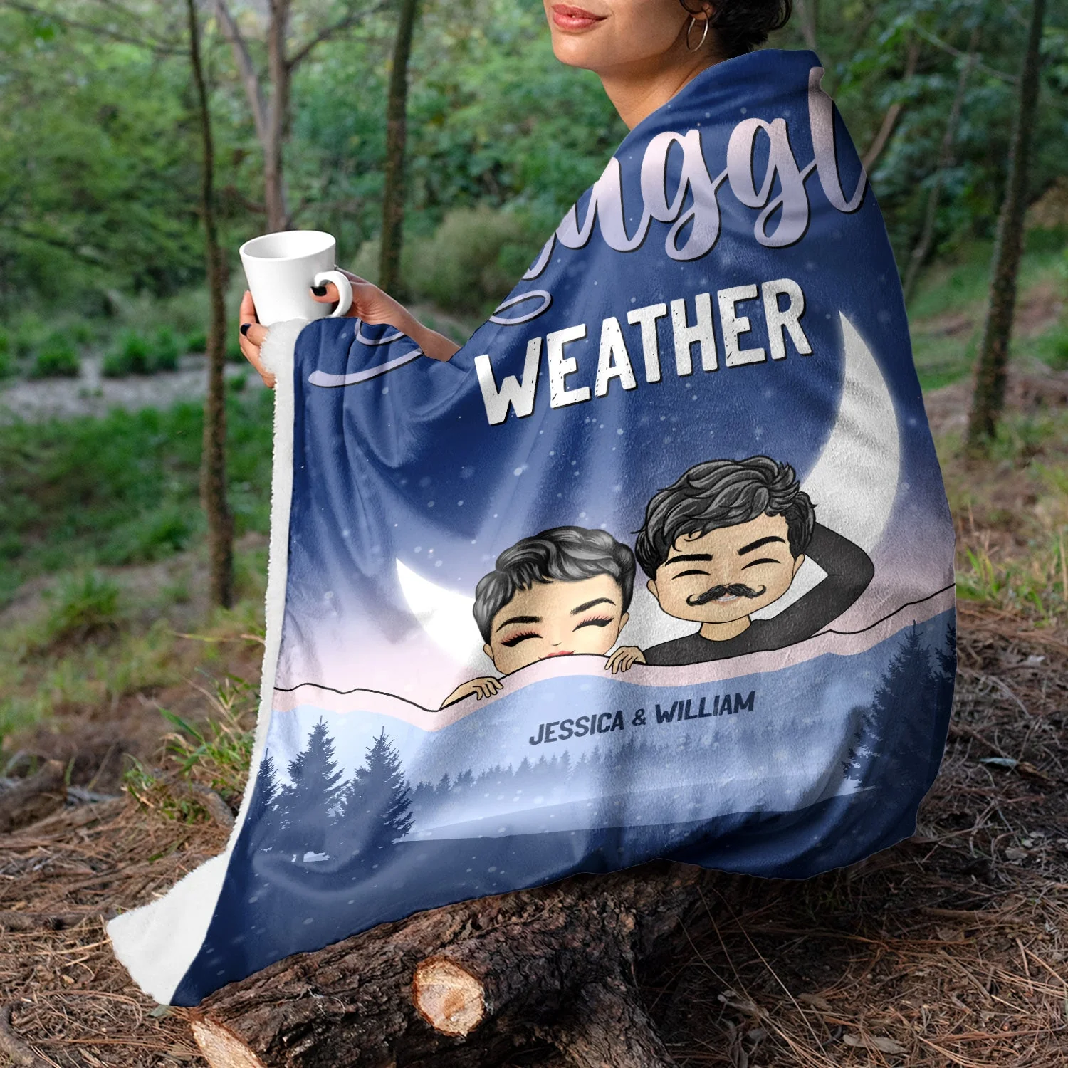 Snuggle Weather - Gift For Couples - Personalized Fleece Blanket - Image 3
