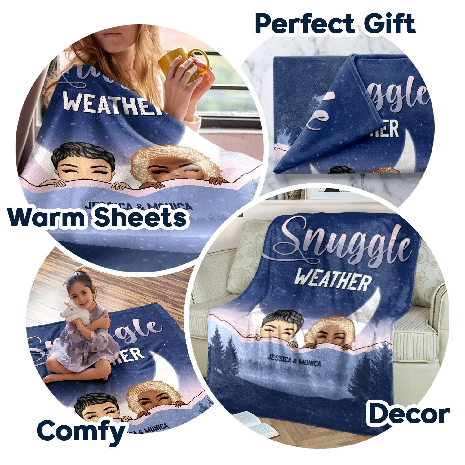 Snuggle Weather - Gift For Couples - Personalized Fleece Blanket - Image 5