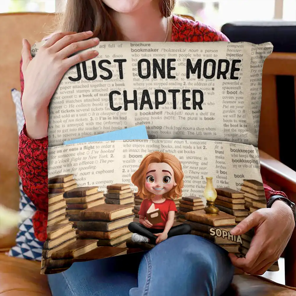 So Many Books So Little Time - Personalized Pocket Pillow - Image 2