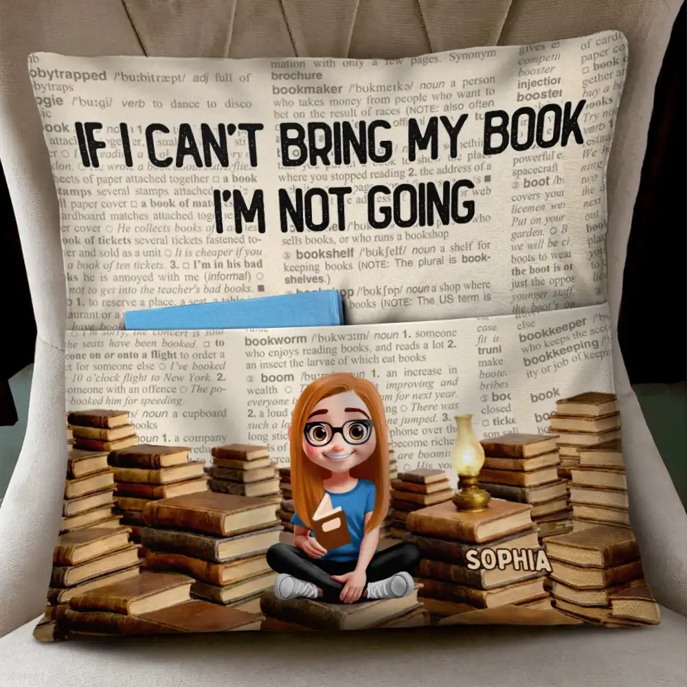 So Many Books So Little Time - Personalized Pocket Pillow - Image 3