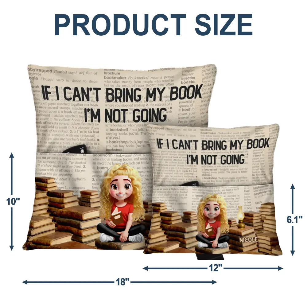 So Many Books So Little Time - Personalized Pocket Pillow - Image 5