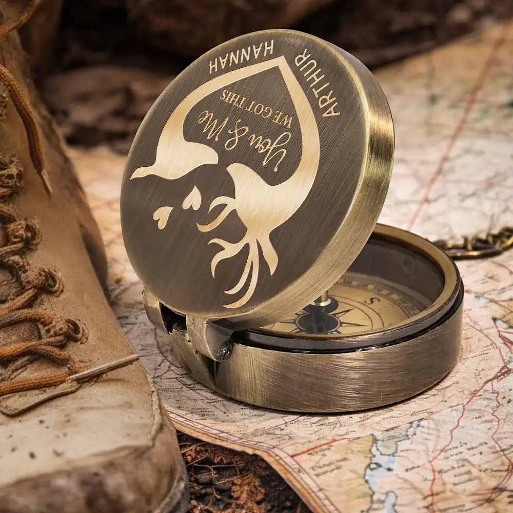 So You Always Find Your Way Back To Me - Personalized Engraved Brass Compass - Image 5