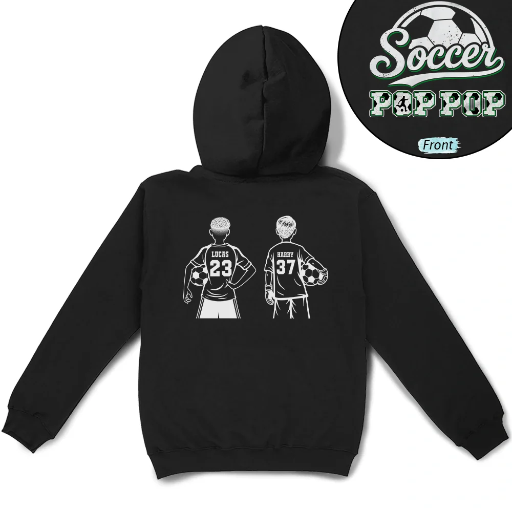 Soccer Dad Mom Kids Backside - Personalized T Shirt - Image 4